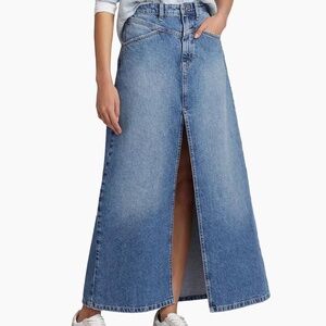 Free People We The Free Come as You Are Denim Maxi Skirt